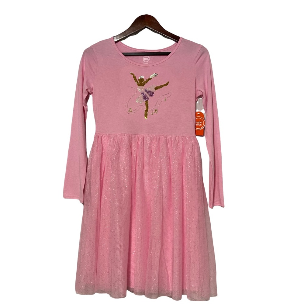 Girl’s Ballerina Sequins Tutu Dress Pink Size XXL